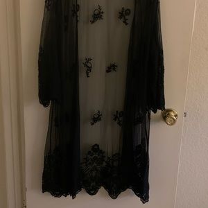 Hot topic Long Length Sheer Skull Duster